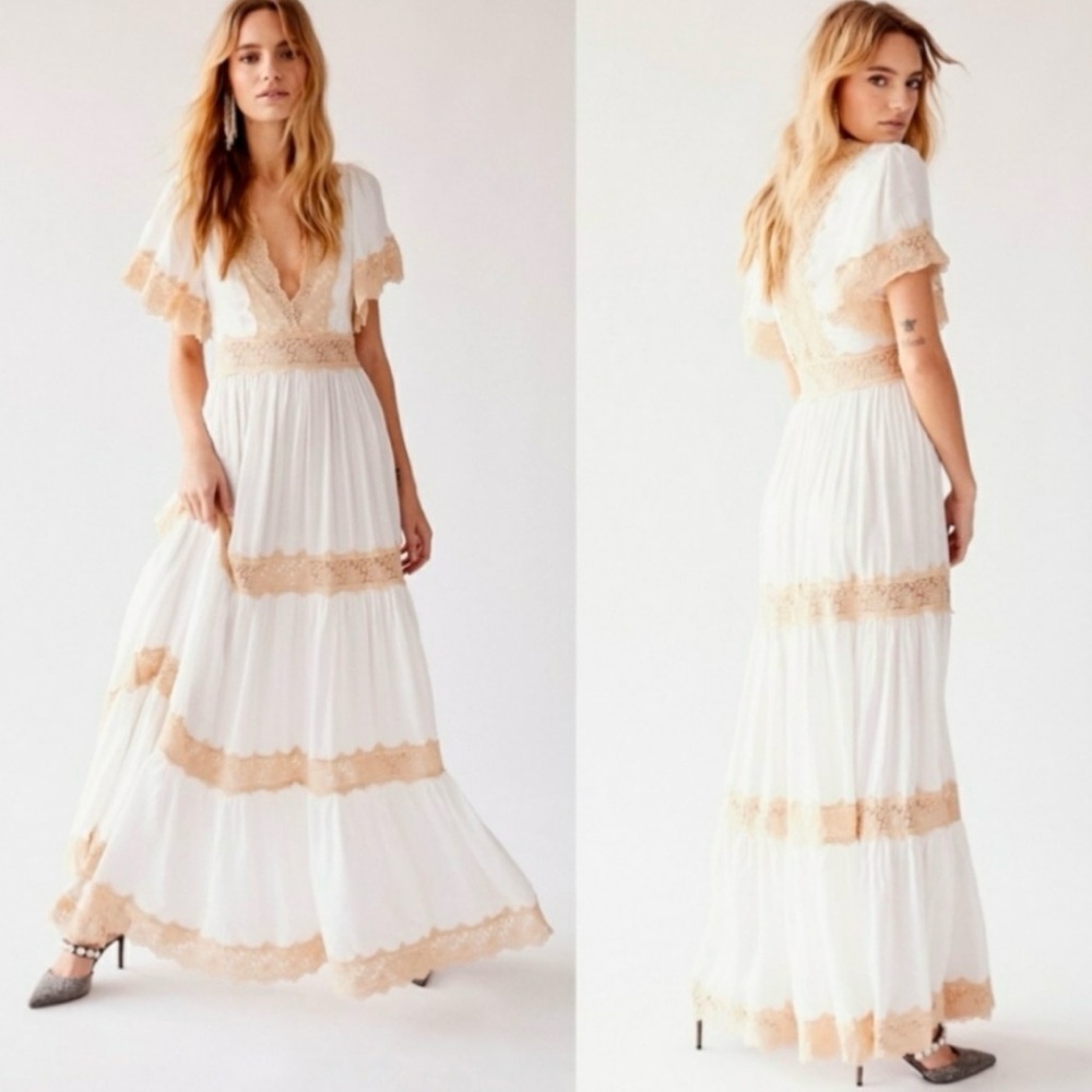 Spell the Gypsy & Free People White and Cream Maxi Dress - Picture 6 of 8